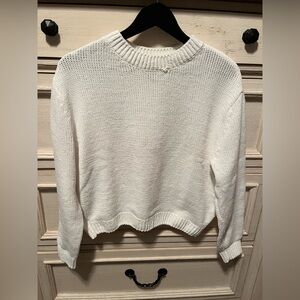 H&M White Crewneck Sweater